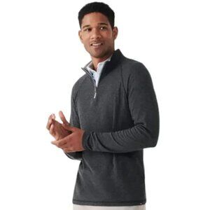 Faherty Dark Charcoal Gray Four Way Stretch Quarter Zip Pullover